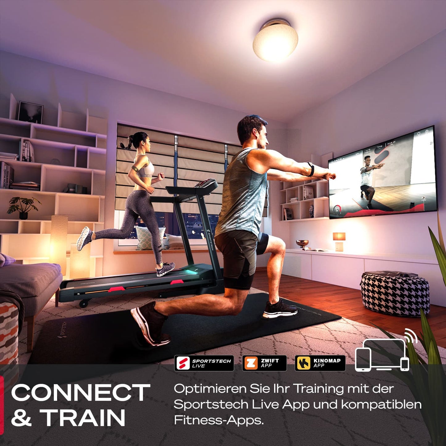 Sportstech F31S Laufband – 2,25 PS Motor, Steigungsfunktion, App-Kompatibilität, klappbar