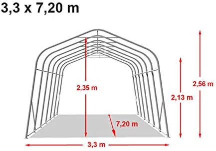 3,3x4,8m Weideunterstand, PVC-Plane, dunkelgrün, Erdbefestigung