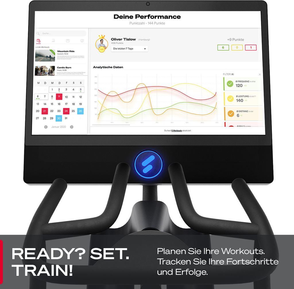 Sportstech Speedbike sBike | 21,5" Touch-Display | LED-Feedback | Kurse