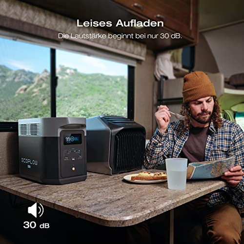 EcoFlow DELTA 2 Max tragbare Powerstation 2048Wh, erweiterbar 2-6 kWh, LFP-Batterie mit 3000 Zyklen
