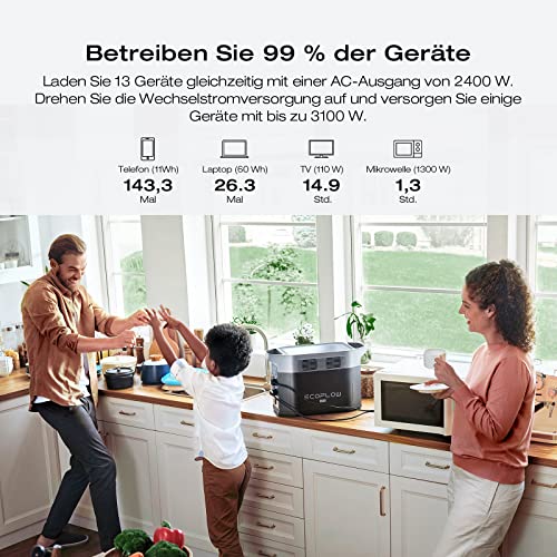 EF ECOFLOW DELTA 2 Max tragbare Powerstation 2048Wh, LFP Akku 3000 Zyklen