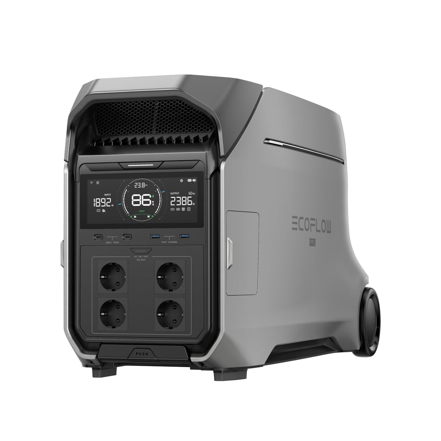 EF ECOFLOW DELTA Pro 3 Tragbare Powerstation, 4096Wh LFP-Batterie, erweiterbar auf 12 kWh, 4000W AC Ausgang