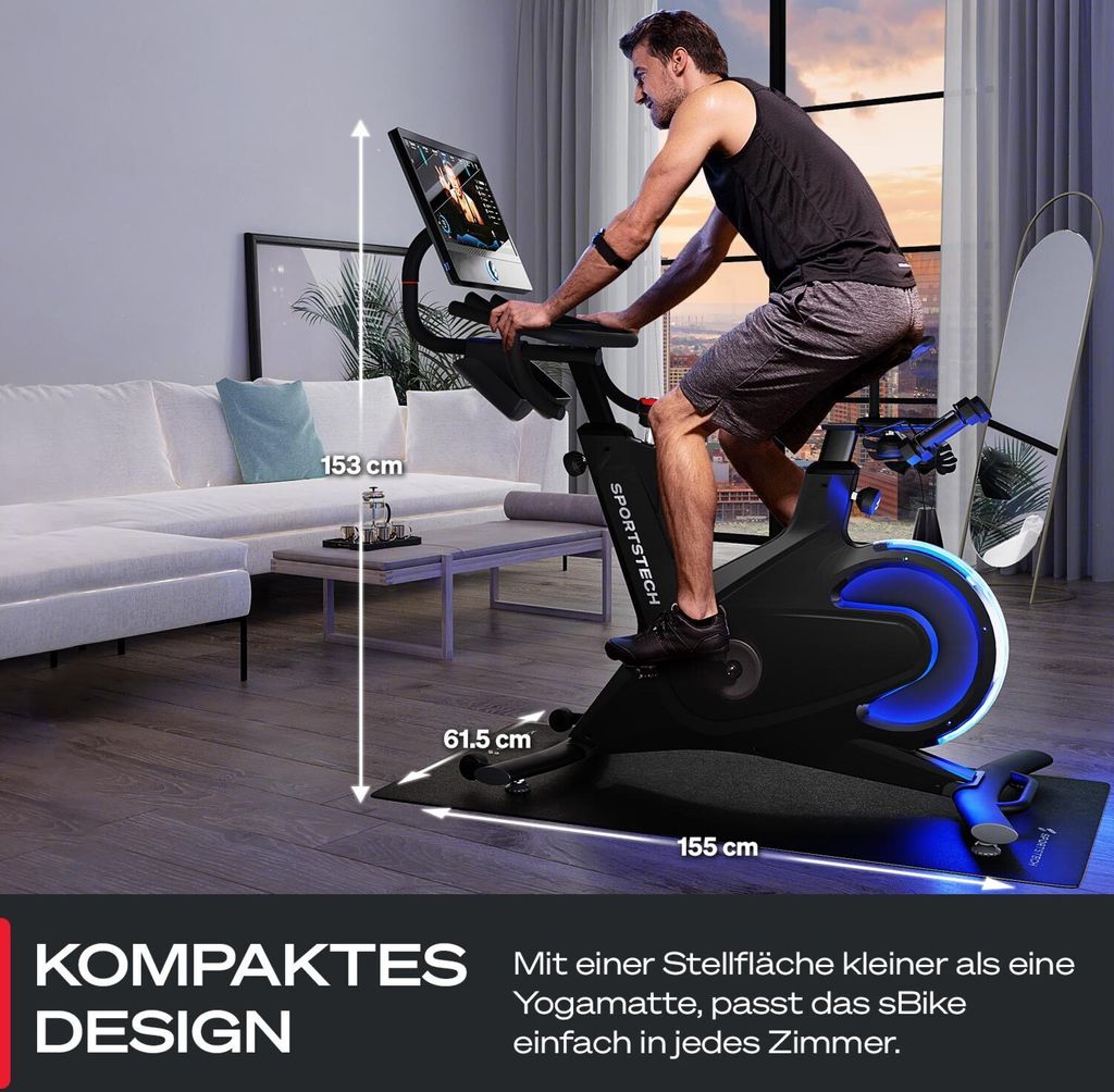 Sportstech Speedbike sBike | 21,5" Touch-Display | LED-Feedback | Kurse