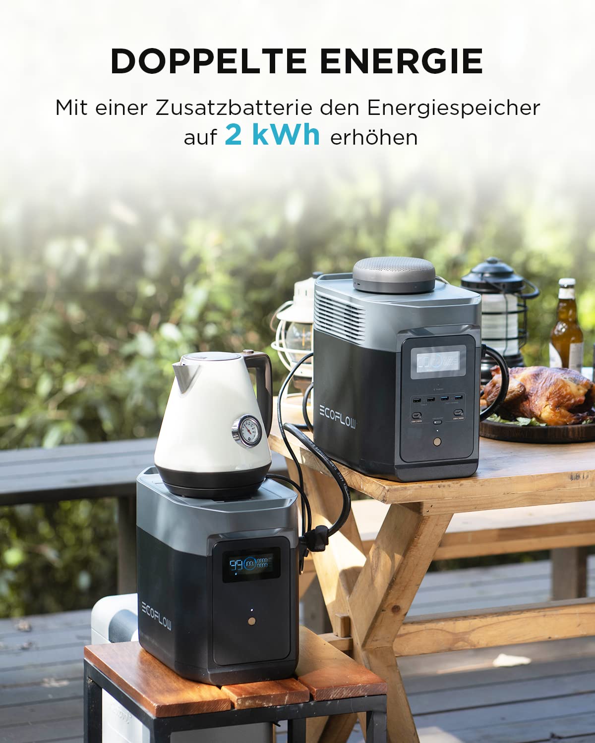 EF ECOFLOW Delta 2 Zusatzakku 1024Wh erweiterbare Energie für, Camping, Notfallstrom Zuhause, Wohnmobil, Delta 2 EB
