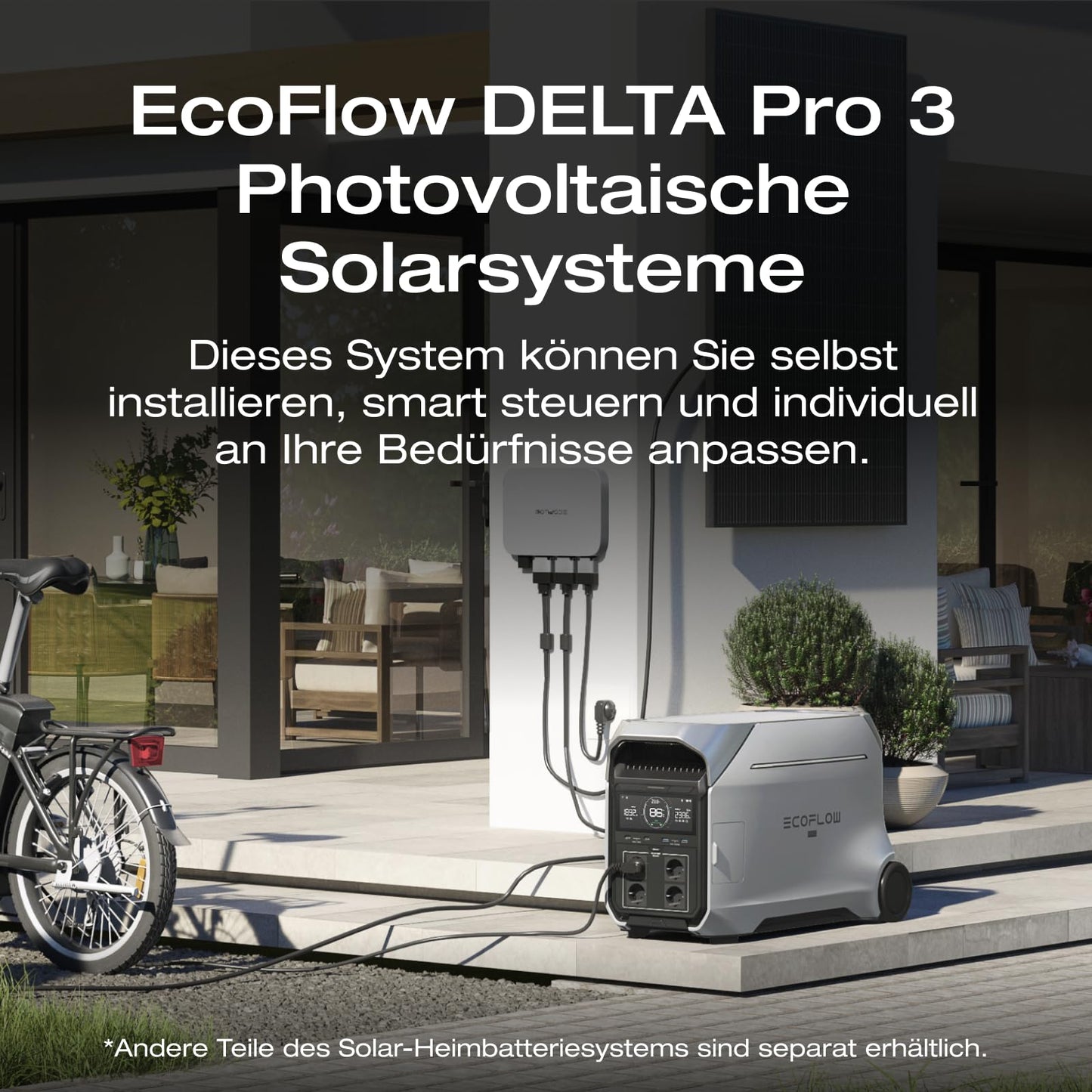 EF ECOFLOW DELTA Pro 3 Tragbare Powerstation, 4096Wh LFP-Batterie, erweiterbar auf 12 kWh, 4000W AC Ausgang