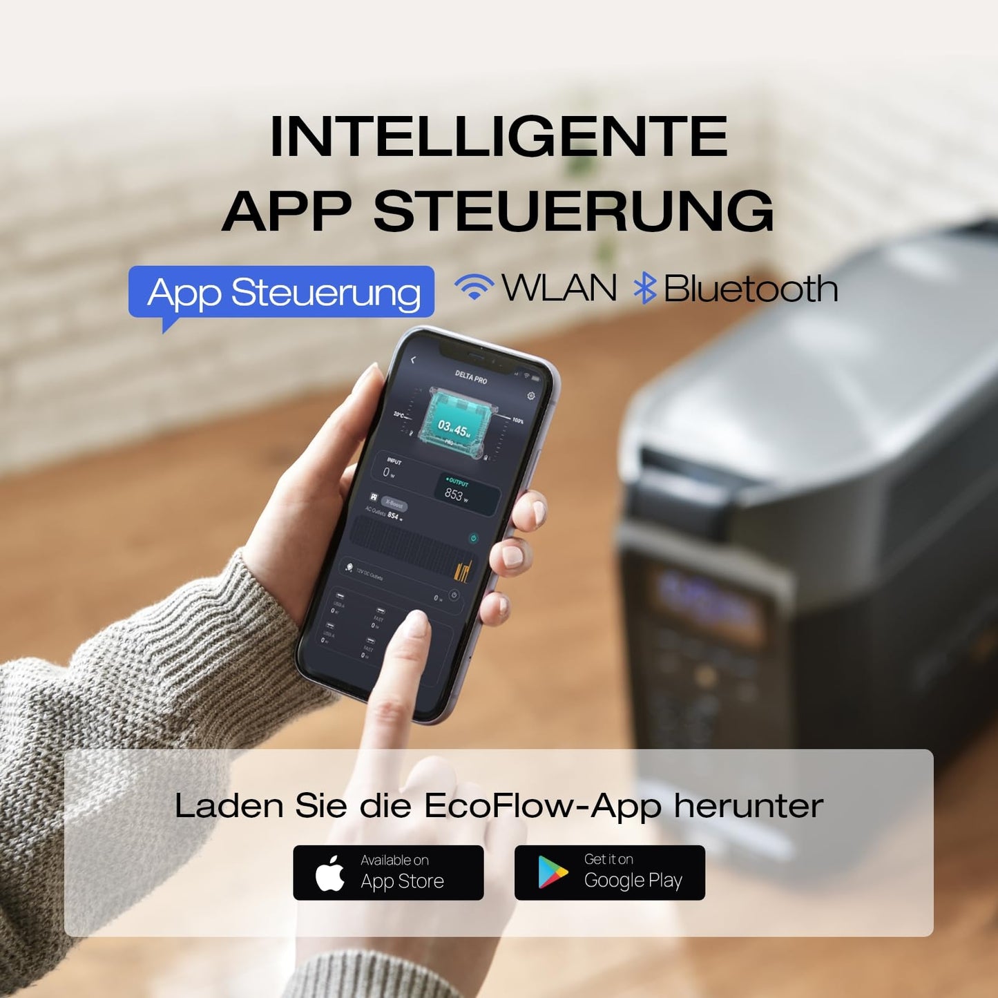 EF ECOFLOW DELTA Pro tragbare Powerstation 3600Wh, Solar Generator LiFePO4