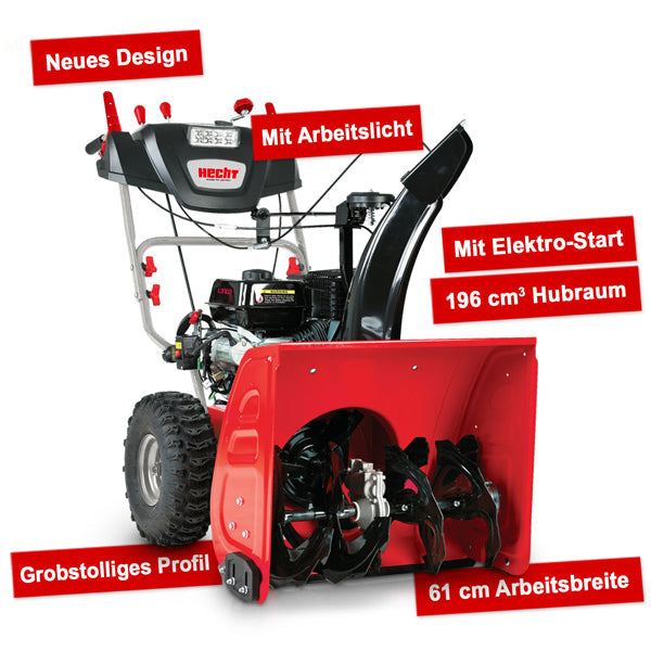 Hecht 9661 SE Benzin Schneefräse