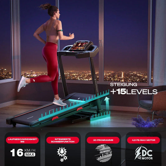 Sportstech F31S Laufband – 2,25 PS Motor, Steigungsfunktion, App-Kompatibilität, klappbar