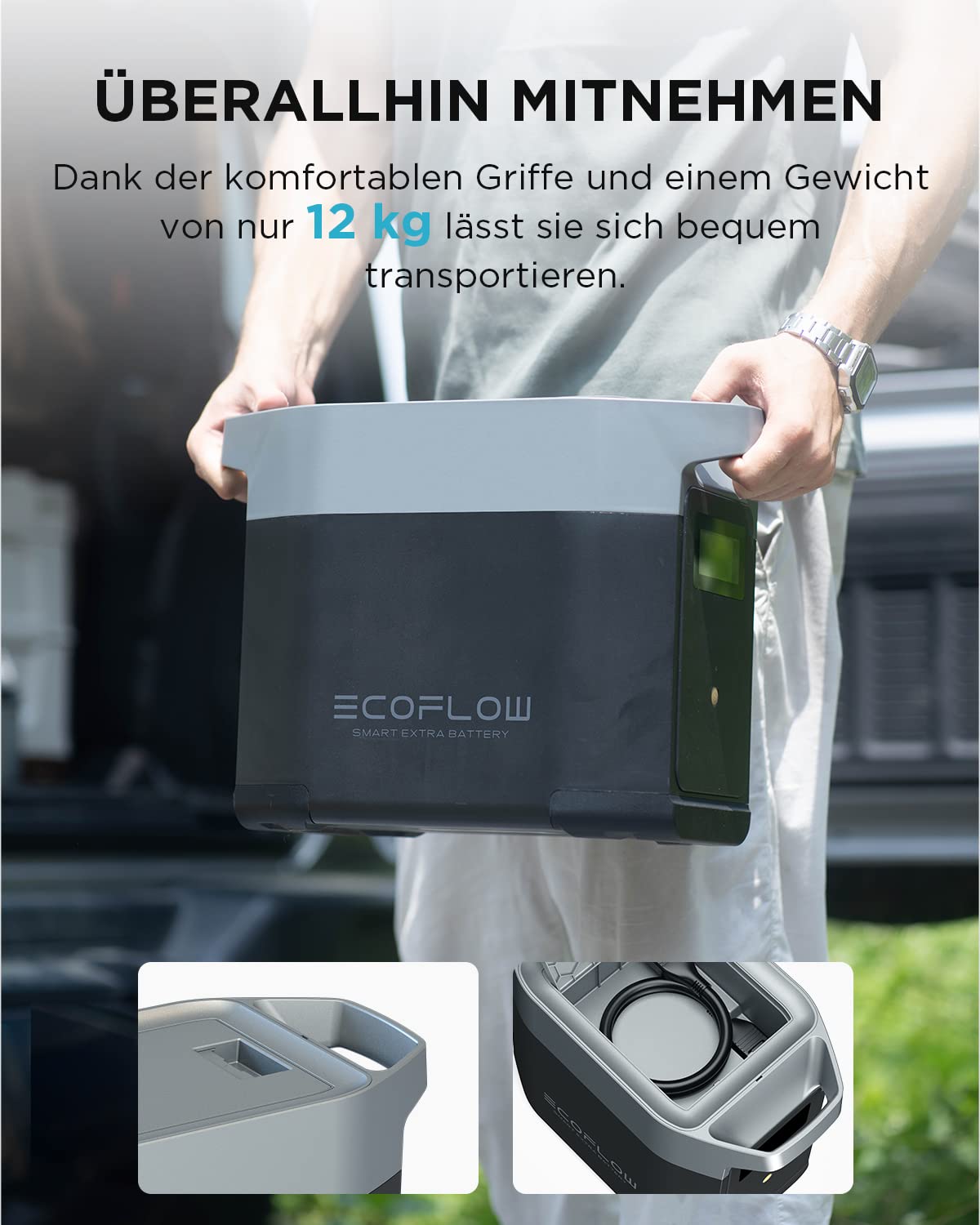 EF ECOFLOW Delta 2 Zusatzakku 1024Wh erweiterbare Energie für, Camping, Notfallstrom Zuhause, Wohnmobil, Delta 2 EB