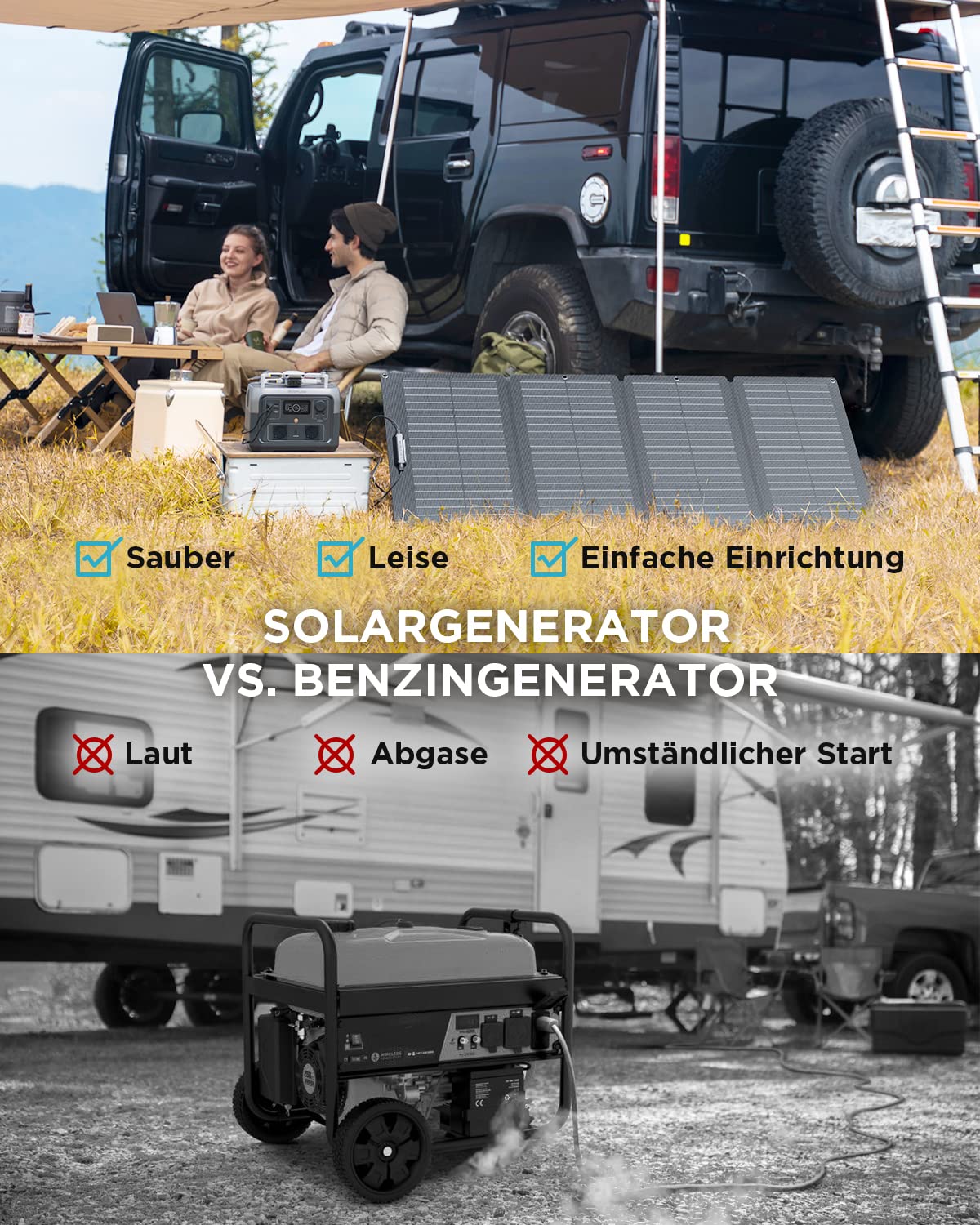 EF ECOFLOW Tragbare Powerstation RIVER 2 MAX, 512 Wh Solargenerator mit LiFeP04, Schnellladung in 1 Stunde, bis zu 1000 W