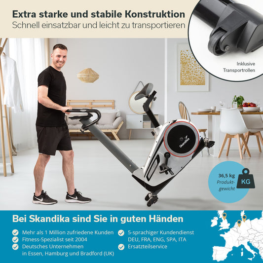 Skandika Morpheus Ergometer – App-Steuerung, Street-View-Funktion, 24 Widerstandsstufen für interaktives Heimtraining